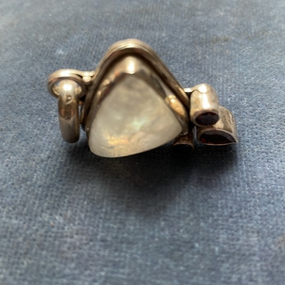 Rainbow 925 Moonstone, Amethyst, Garnet chunky triangular pendant - Picture 3 of 6
